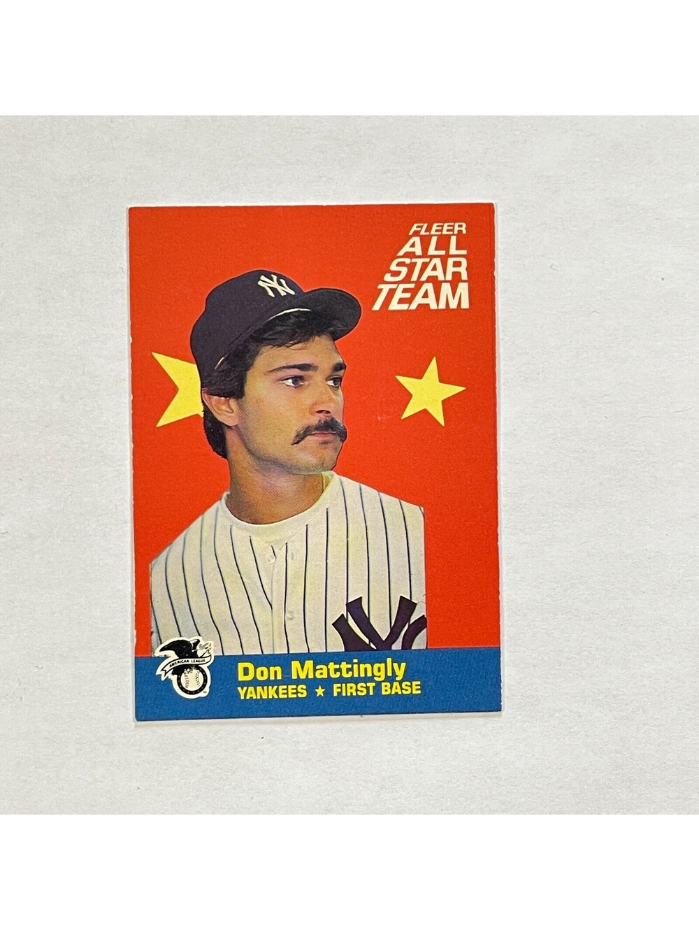 1986 Fleer All Star Team #1 Don Mattingly New York Yankees Card